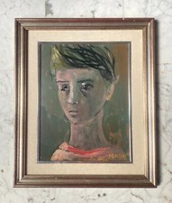 Mario Madiai, Ritratto, 1963, dipinto su tavola, 32,5x25 cm, firmato