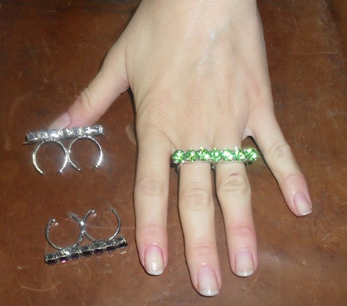 Anello doppio dito - strass, ss29