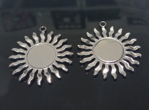 1pz ciondolo sole - , castone