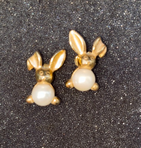 Orecchini avon coniglietto oro - orecchini,