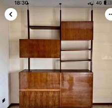LIBRERIA VINTAGE TERRA Con Letto Incorporato TEAK ANNI 50/60