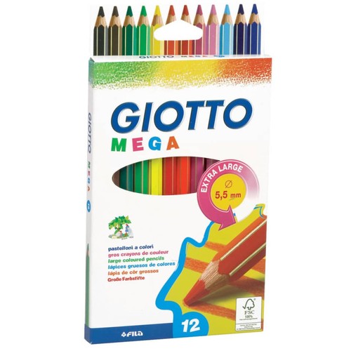 Matite colorate giotto mega - colorate,