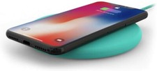 Wireless Charging Pad, 9V Wireless Charger, Caricabatterie Portatile, Azzurro