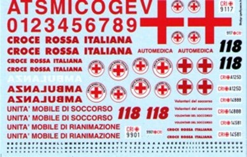 Decal croce rossa - 1/43,