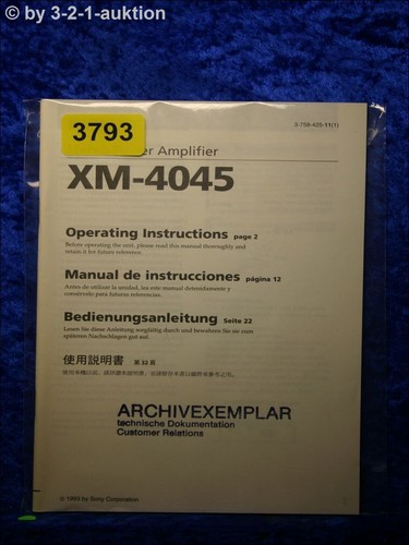 Sony manuale istruzioni - manuale, xm