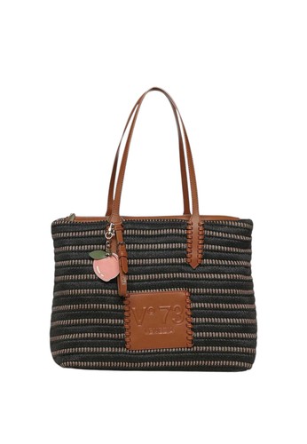 Borsa donna v73 - donna, nero/cuoio