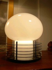 Lampada Da Tavolo  Enrico Tronconi Vetro E Acciaio Anni 70 Originale Italia 