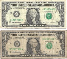 LOTTO BANCONOTE 1 DOLLARO