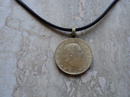 Collana moneta italia 200 - collana,