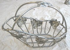 ANTICO porta bottiglie da tavolo in acciaio foglie uva vino acqua olio aceto