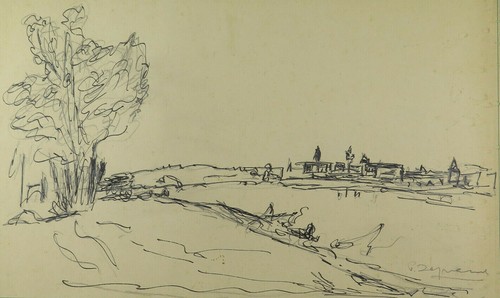 Disegno antico firmato schizzo - antico,