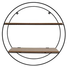 Mensola tonda a 2 ripiani da muro scaffale a parete richiudibile porta oggetti