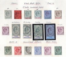 UK GIBILTERRA 1904-1907 K. EDWARD VII S.G. #56A-#72 LOTTO SPECIALIZZATO DI 18 FRANCOBOLLI