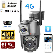 Telecamera esterna 4G sim 4MP FHD  PTZ 2 obiettivo doppio schermo tutti sim ital