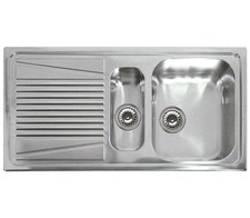 ELLECI Lavello Inox River 475 100X50 2 Vasche Con Gocciolatoio Satinato Carto
