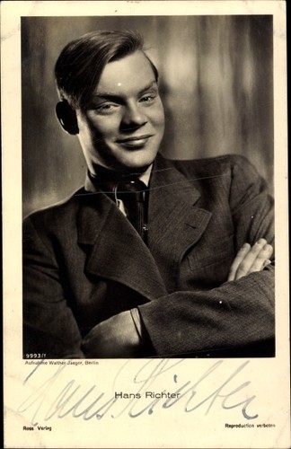 Cartolina attore hans - hans, richter