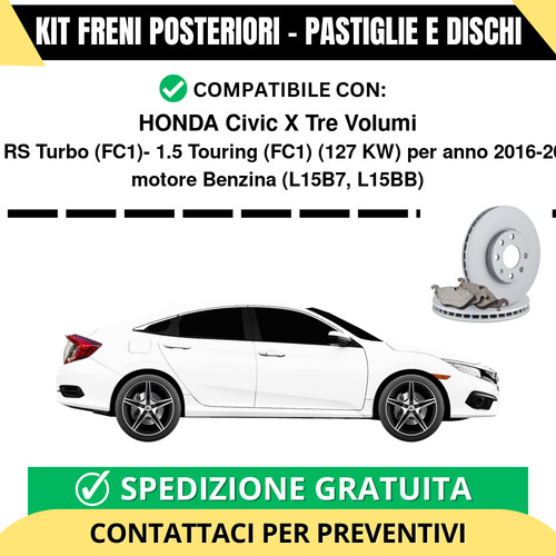 Kit freni posteriori per honda - kit,