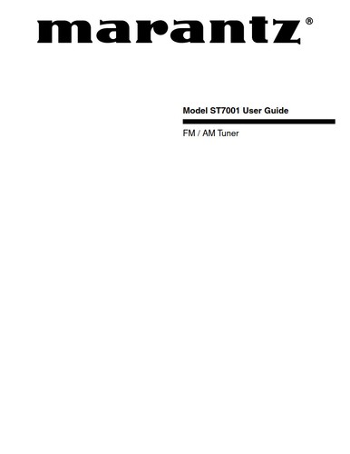 Marantz st7001 tuner owners - st7001,