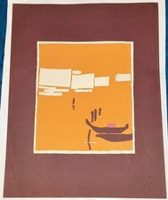 Lithographie abstraite style - abstraite, "style