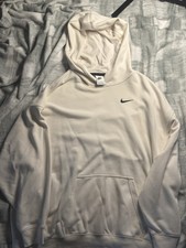 NIKE Vintage 90s White Light Sweatshirt Terrycloth terry cotton XS (OVER SIZE)