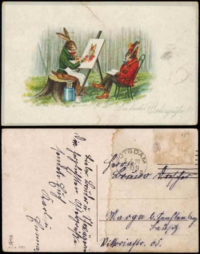 Cartolina pasqua coniglietto - cartolina, pasqua/coniglietto