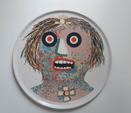 Enrico baj piatto ceramica - in,
