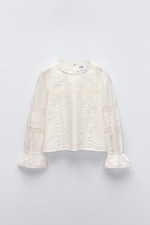 NWT ZARA GIRLS LACE SHIRT WITH