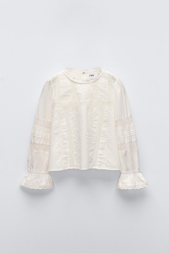 Nwt zara girls lace shirt - girls,
