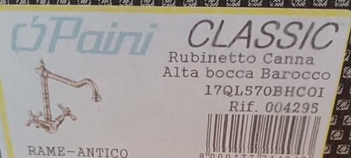Rubinetto canna alta bocca - alta,