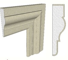 CORNICI IN POLISTIROLO RESINATE  180 X 56 X 1000 MM