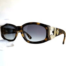 occhiali da sole VERSACE 482 gold medusa baroque brown oval sunglasses vintage