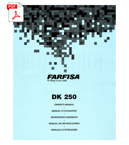 Farfisa dk250 owne manuale - farfisa, owne's