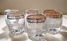 Bicchieri Di Murano Con Bordo In Oro 24k Da Whisky Con Certificato Di Garanzia.