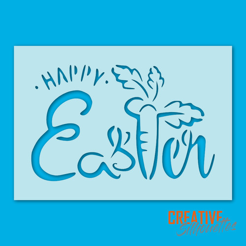 Stencil happy easter - happy,