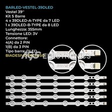KIT 5 BARRE STRIP LED TV