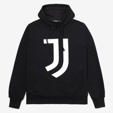 Juventus Felpa Nera con Cappuccio Logo Bianco Core Collection Originale Uomo