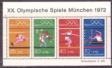 Germania 1972 Olimpiadi Monaco MNH Integri Catalogo Bf 7