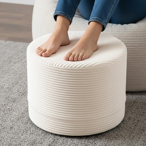 Lita round stuffed pouf - lita,