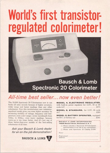 Bausch lomb spectronic 20 - lomb,