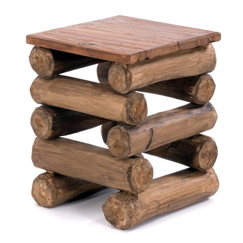 Sgabello rustico blocco - blocco, |