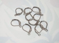 5coppie orecchini acciaio inox  monachella chiusa  colore argento scuro 16x10mm