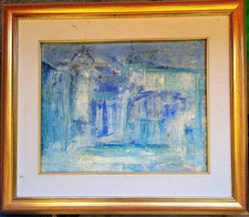 TESTA GIANNI  DIPINTO SU TELA PERIODO BLU ,CON CORNICE 44X38 ROMA 15/08(2016