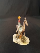 RARA mini scultura ceramica Giovanni Duso "Lo Scricciolo" Signora a cavallo FIRMATA