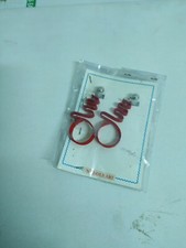 NAJ OLEARI-orecchini a serpentina rossi in tessuto vintage anni 90