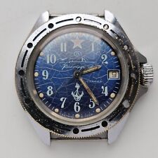Orologio subacqueo automatico russo vintage Vostok Komandirskie 2414Aа con st...