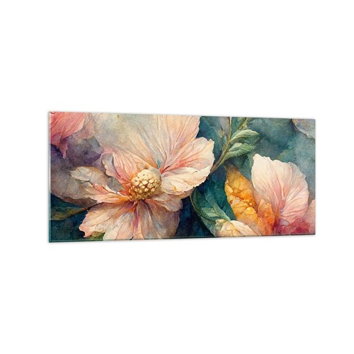 Quadro vetro 120x50cm fiori - su,