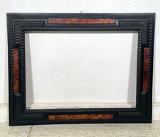 ANTICA CORNICE GUILLOCHE epoca 800 OLD LEGNO SCOLPITO EBANIZZATO 92X72cm RADICA