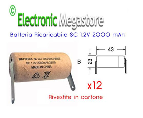 Batteria ricaricabile sc - ricaricabile, ni-cd