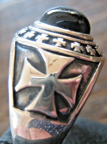 Anello uomo croce - anello, onice