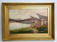 Giovanni COLMO (1867-1947) Quadro DIPINTO Olio su cartoncino Paesaggio Firma